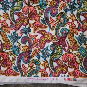 Missbrenner Converting Co Vintage 70s Fabric Paisley Neon Psychedelic 33" x 64"